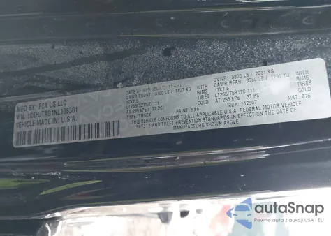 2022 Jeep Gladiator Willys Sport 4X4 z USA, uszkodzony, nr VIN 1C6HJTAG1NL108301